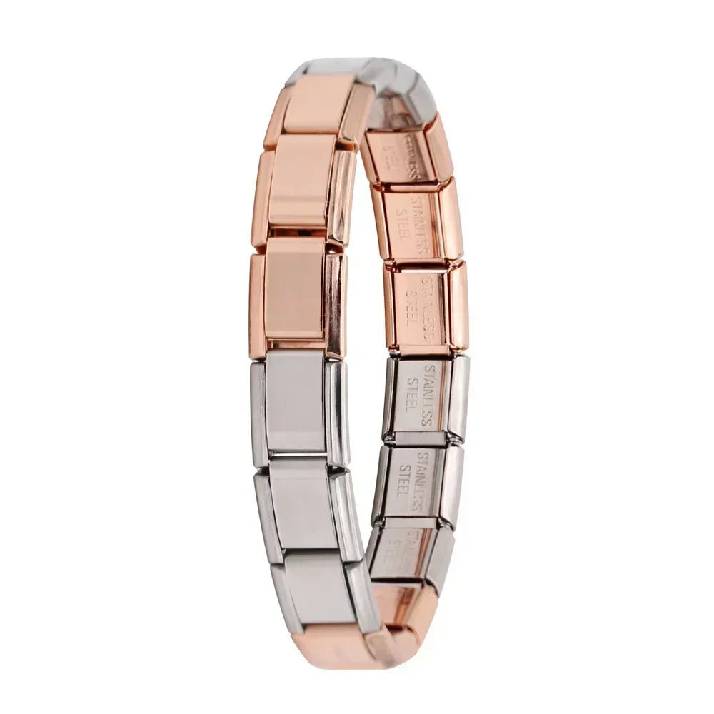 New Women'S Jewelry 9Mm Width Itanlian Elastic Charm Bracelet Fashion Stainless Steel Bangle ST-