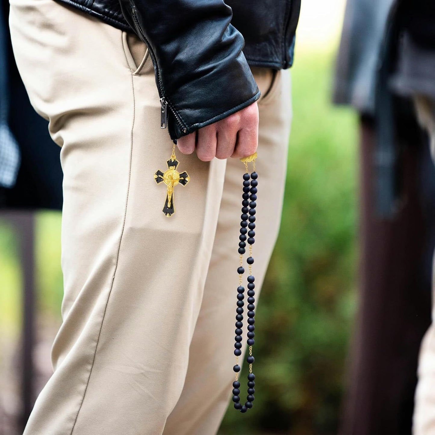 KOMI Catholic Rosary Beads for Men Holy Prayer Beads Rosary Necklace With