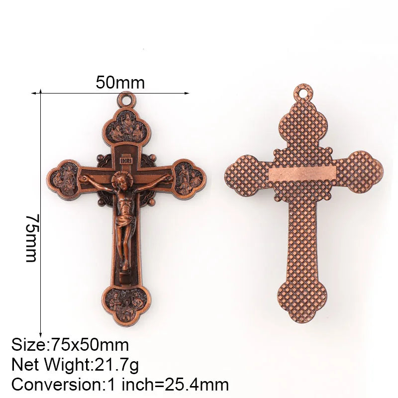 2 Colors Jesus Crucifix Christian Jewelry Crosses Charms Saint Benedict Crucifix Pattern Pendants for Pendants Necklace