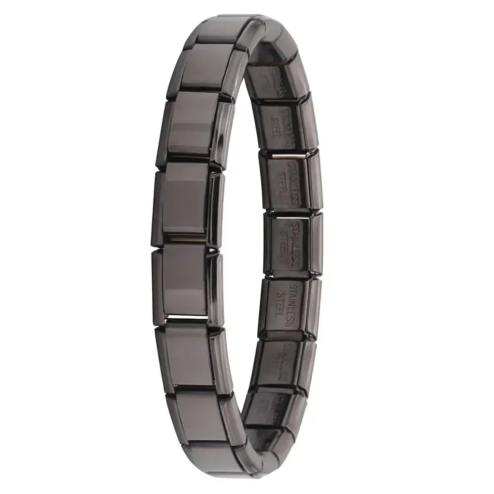 New Women'S Jewelry 9Mm Width Itanlian Elastic Charm Bracelet Fashion Stainless Steel Bangle ST-