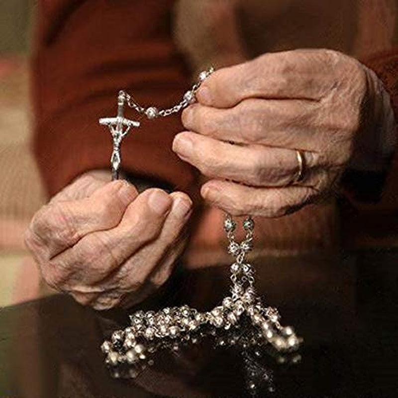 CMC Rosary Beads Catholic for Woman - Pink Natural Real Pearl Rosary Beads,