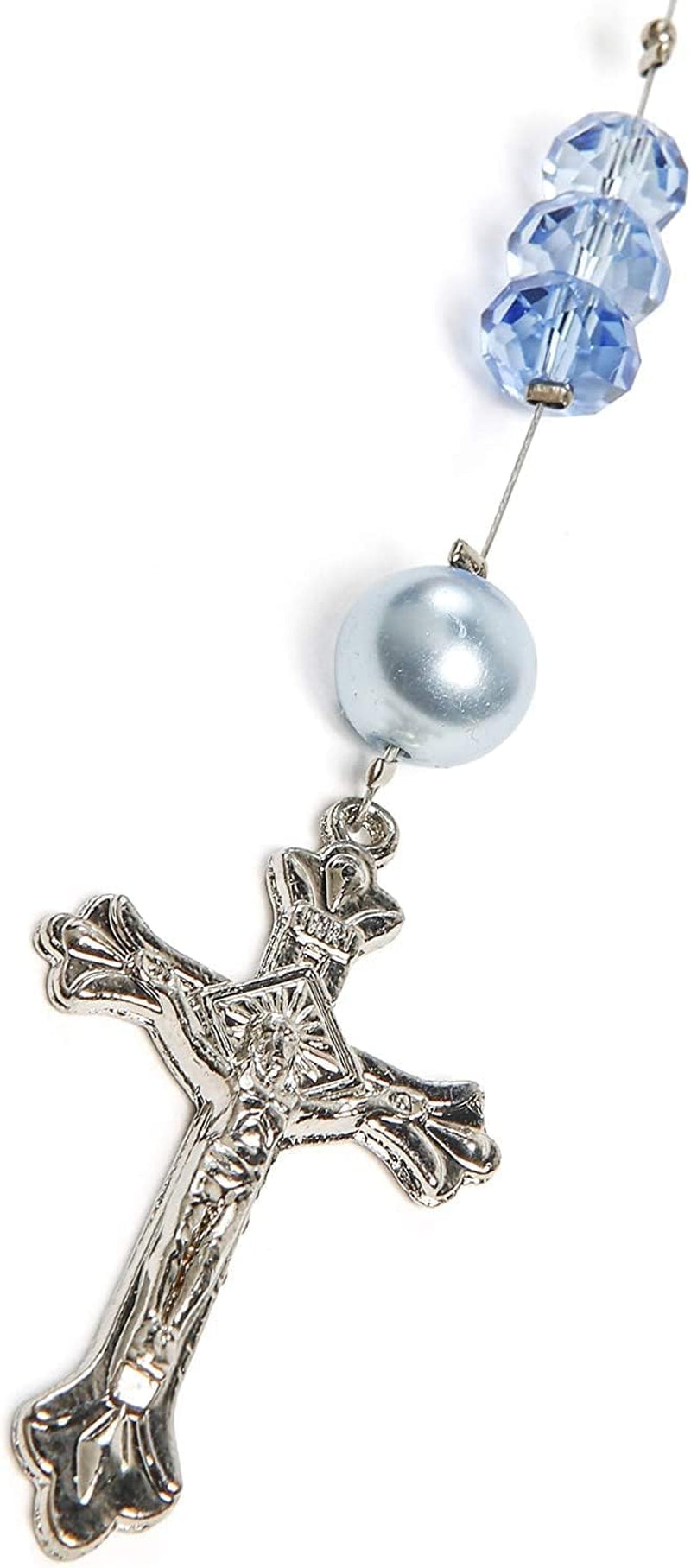 Crystal & Pearl Beads Rosary DIY Kit, Turquoise Blue