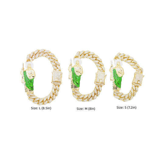 San Judas Bracelet San Judas Cuban Bracelet St. Jude Taddeo Bracelet Beads Religious Jewelry