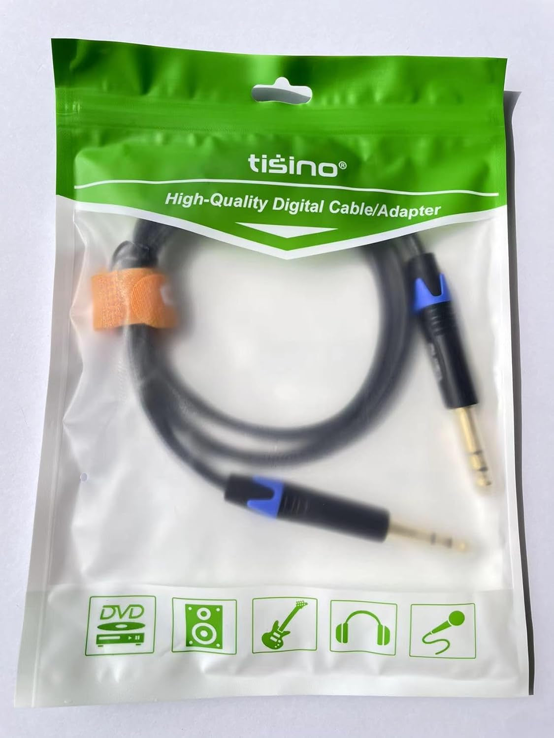 1/4 Inch TRS Cable, Quarter Inch 1/4 TRS to TRS Balanced Stereo Audio Cable Male to Male Pro Interconnect Cable Guitar Cable, Nylon Braid - 3 FT