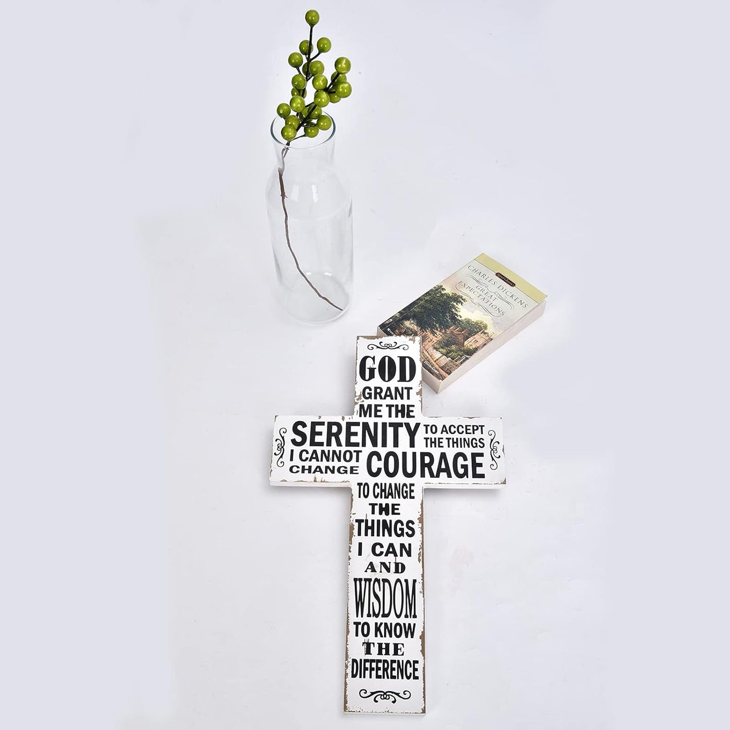 Crucifix (5 Inch, White Black)