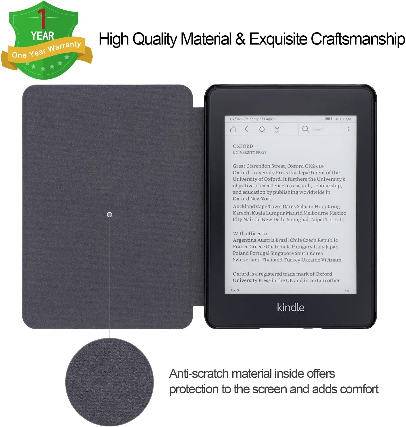 Case for Kindle Paperwhite 10Th Generation-2018, Slim PU Leather Case Smart Auto Wake/Sleep Cover Only Fits 2018 All-New Kindle Paperwhite 10Th Gen (Model No. PQ94WIF), Diamond
