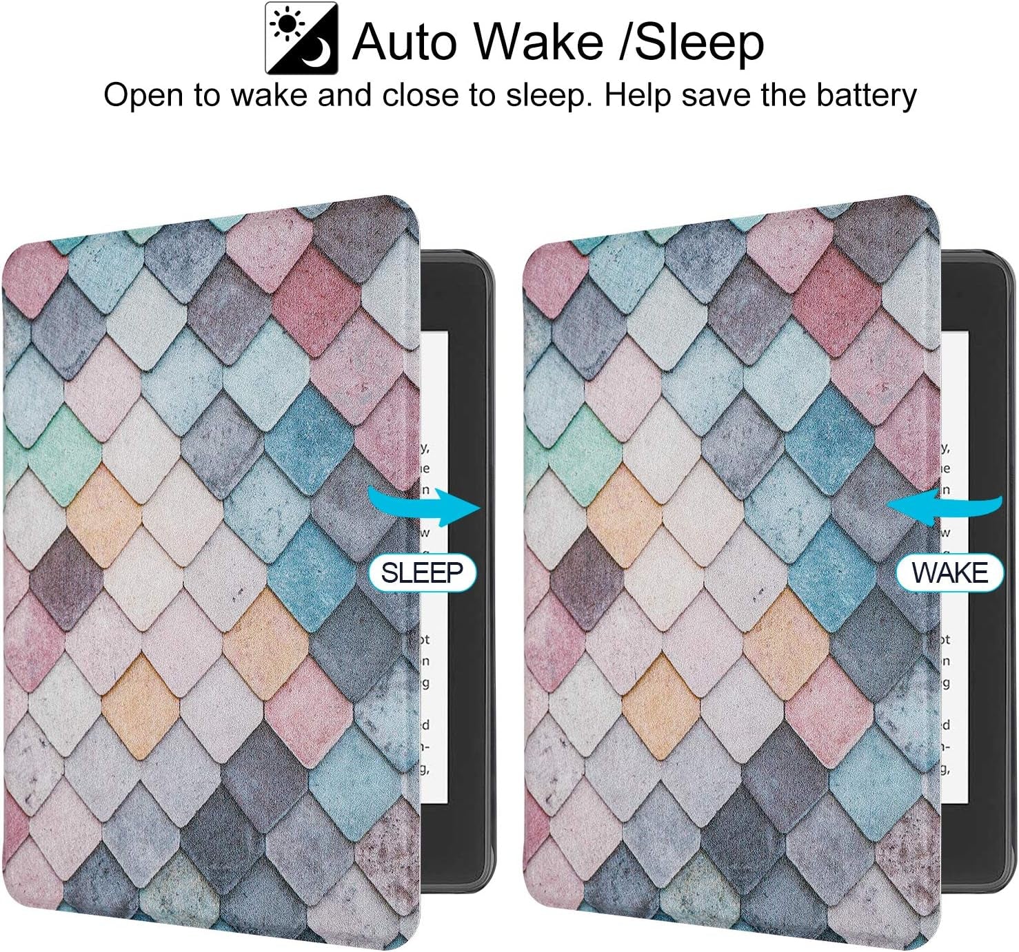 Case for Kindle Paperwhite 10Th Generation-2018, Slim PU Leather Case Smart Auto Wake/Sleep Cover Only Fits 2018 All-New Kindle Paperwhite 10Th Gen (Model No. PQ94WIF), Diamond