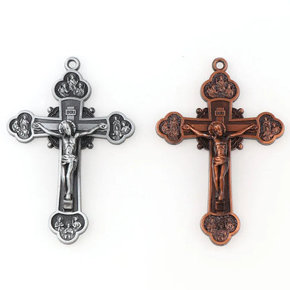 2 Colors Jesus Crucifix Christian Jewelry Crosses Charms Saint Benedict Crucifix Pattern Pendants for Pendants Necklace