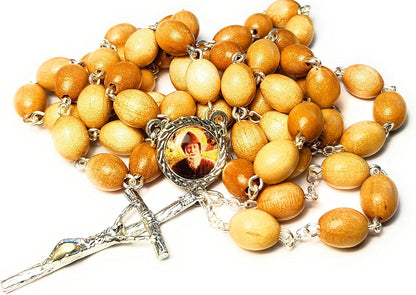 3Rd Class Relic Rosary Saint Charbel Sharbel Makhlouf Maronite Monk and Priest from Lebanon Prayer for Healing (Wooden)