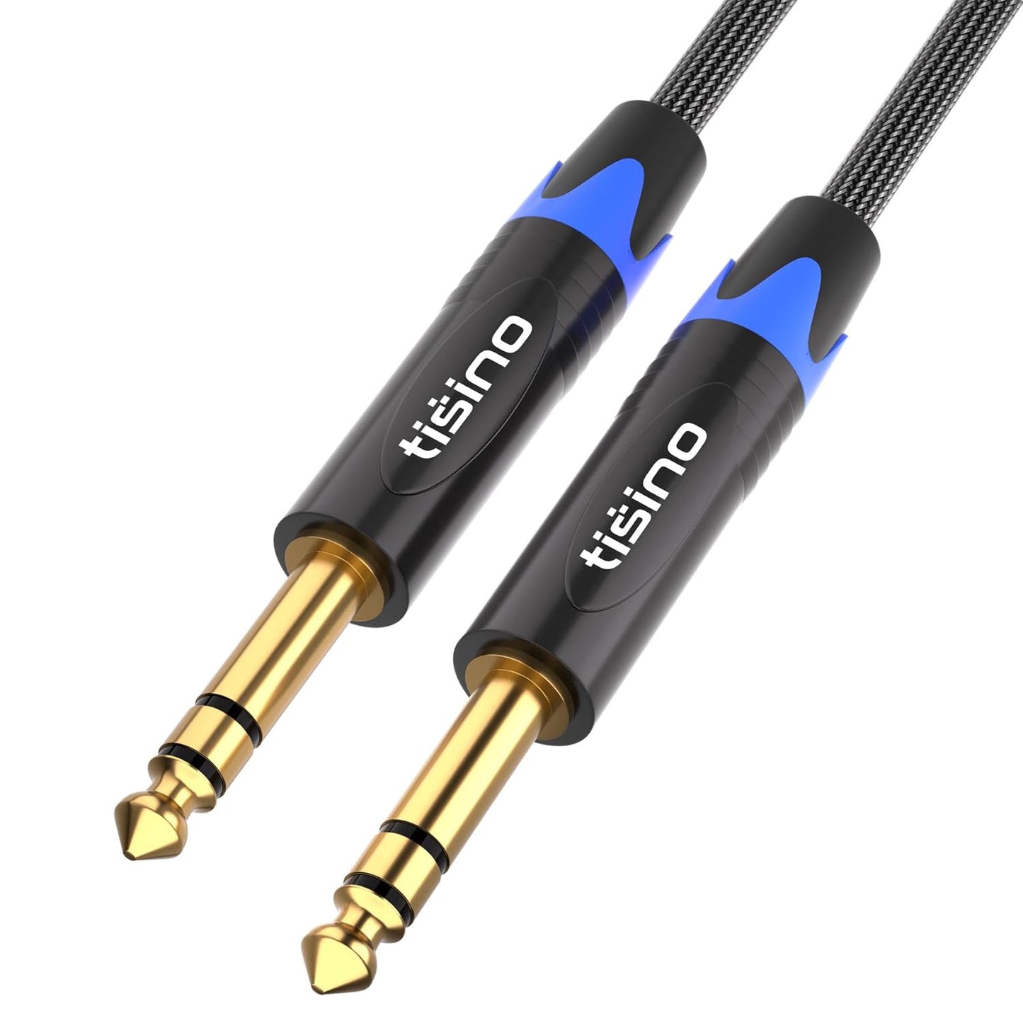 1/4 Inch TRS Cable, Quarter Inch 1/4 TRS to TRS Balanced Stereo Audio Cable Male to Male Pro Interconnect Cable Guitar Cable, Nylon Braid - 3 FT