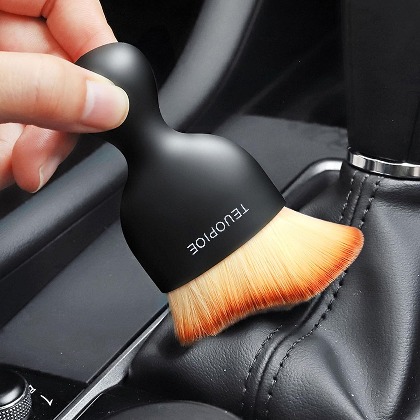 Car Interior Cleaning Brush, Car Duster Interior,Car Detailing Brush Dusting Brush,Car Interior Cleaning Tool, Auto Soft Hair Car Brush,Auto Interior Dust Brush for Air Vents(Brown)