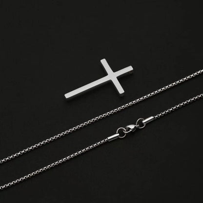 Cross Necklace for Men Boys - Fathers Day Mens Gifts, Stainless Steel Cross Pendant Chain Necklaces for Men, Mens 16-30 Inches Chain Gold Silver Black Cross Necklace Jewelry Gifts
