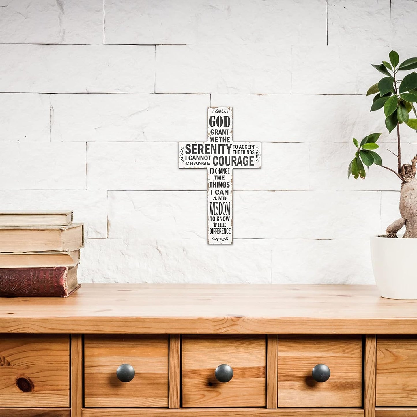 Crucifix (5 Inch, White Black)