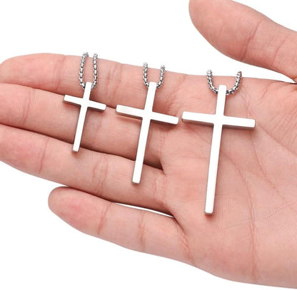 Cross Necklace for Men Boys - Fathers Day Mens Gifts, Stainless Steel Cross Pendant Chain Necklaces for Men, Mens 16-30 Inches Chain Gold Silver Black Cross Necklace Jewelry Gifts