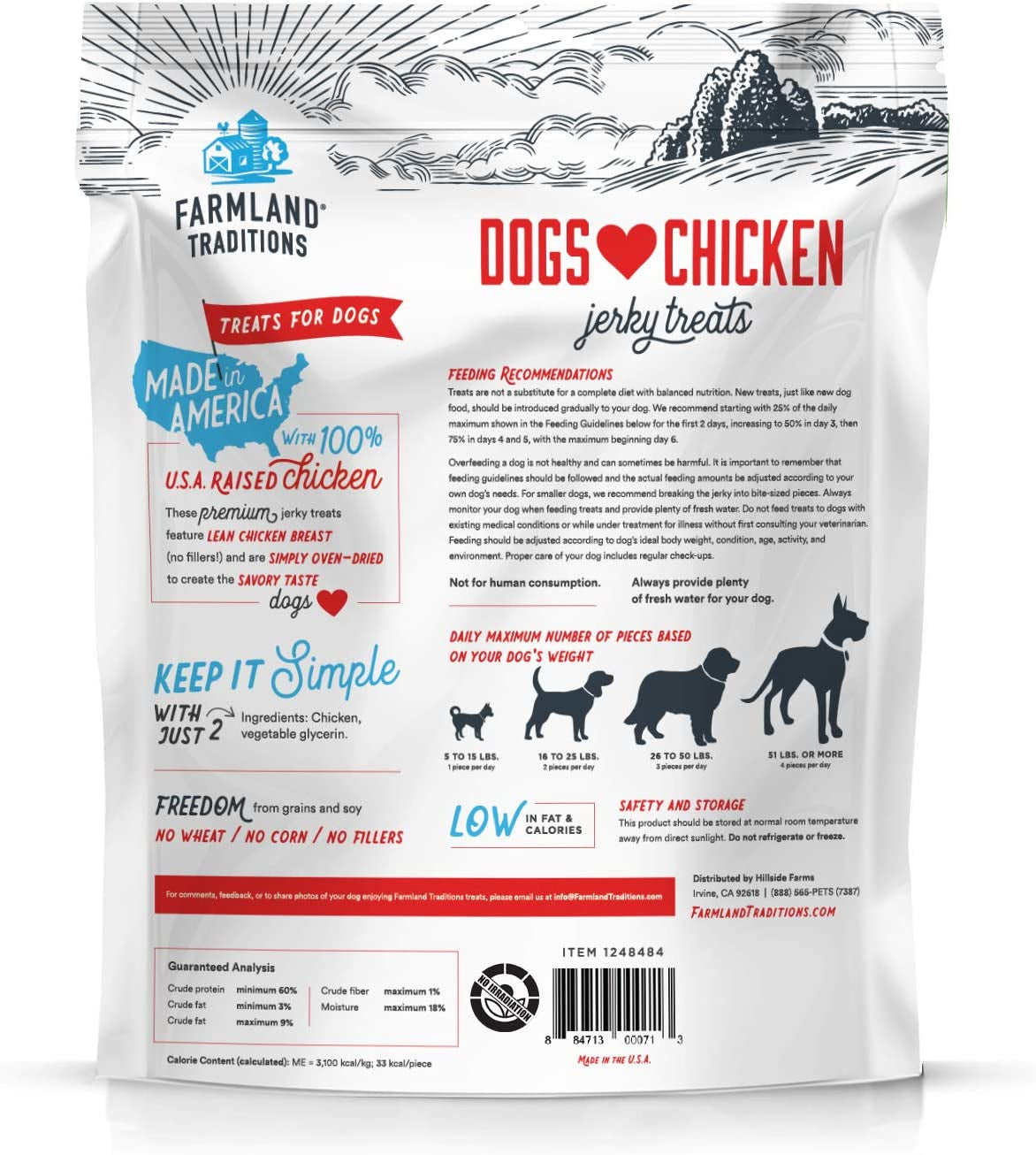 Dogs Love Chicken Jerky Dog Treats, Premium Two-Ingredient Dog Jerky with Usa-Raised Chicken, 3-Pound Bag