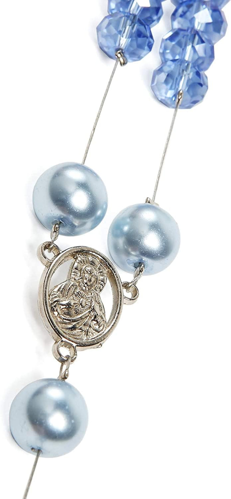 Crystal & Pearl Beads Rosary DIY Kit, Turquoise Blue