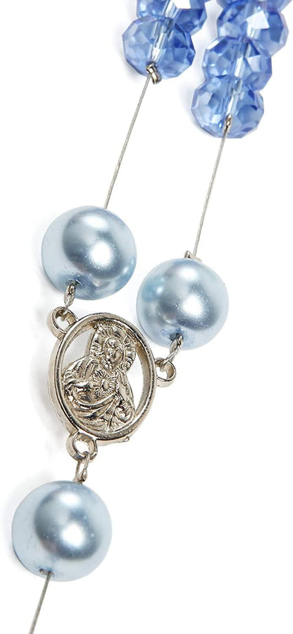 Crystal & Pearl Beads Rosary DIY Kit, Turquoise Blue
